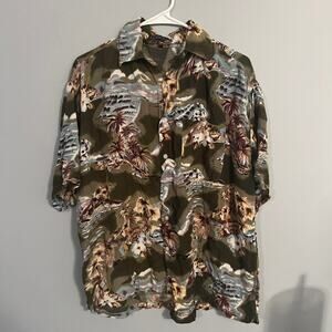 Ferrous Tropical Button Down Shirt Men's Size Large Hawaiian Short Sleeves